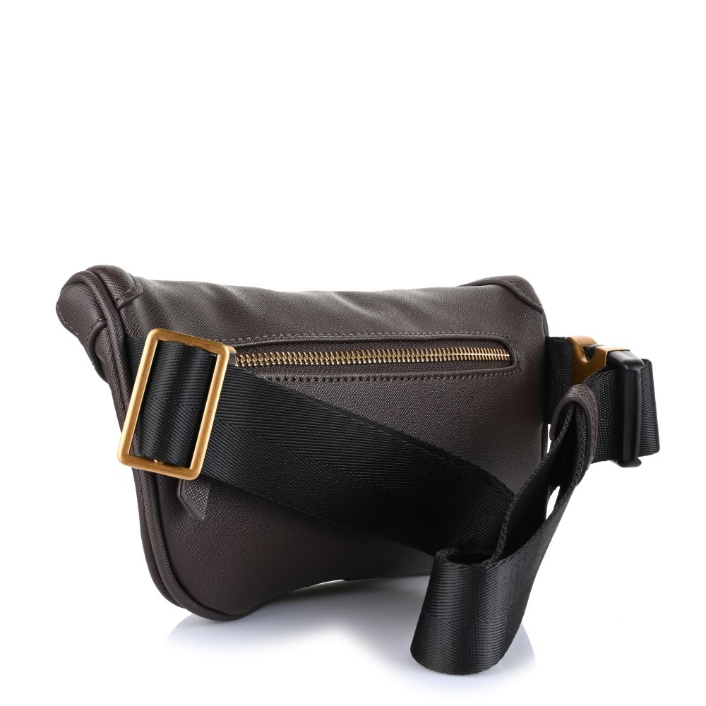 Τσαντάκι Μέσης Guess Certosa Saffiano Smart Mini HMECSAP3332 Dark Brown