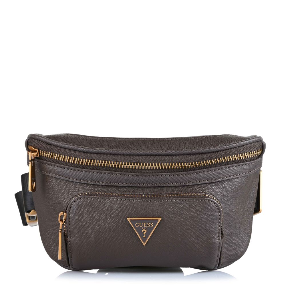 Τσαντάκι Μέσης Guess Certosa Saffiano Smart Mini HMECSAP3332 Dark Brown