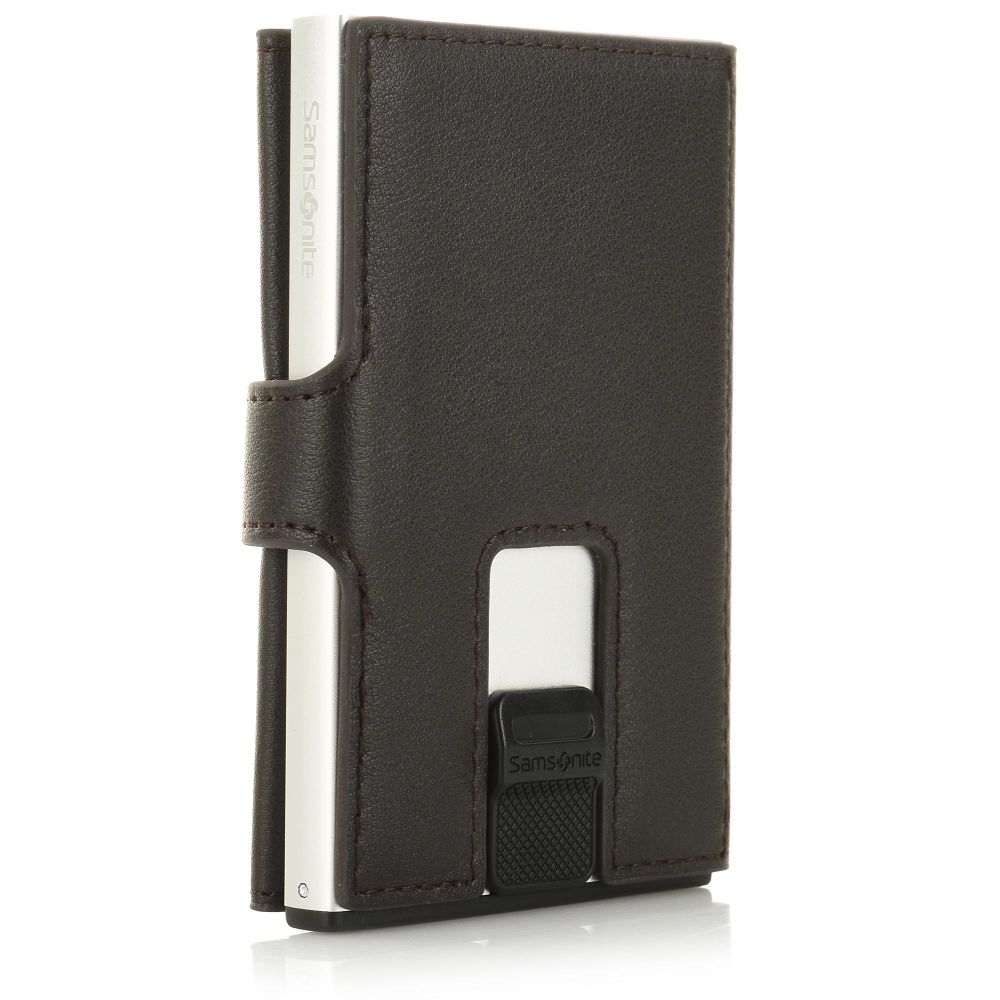 Slide-Up Δερμάτινη Καρτοθήκη-Πορτοφολάκι Samsonite Alu Fit 202 - Slide-Up Wallet RFID 133890-1251 Dark Brown