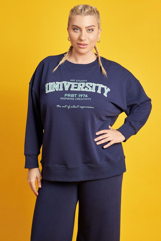 PRBT Μπλούζα φούτερ με στάμπα UNIVERSITY