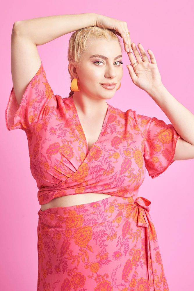 PRBT Μπολερό εμπριμέ με δέσιμο