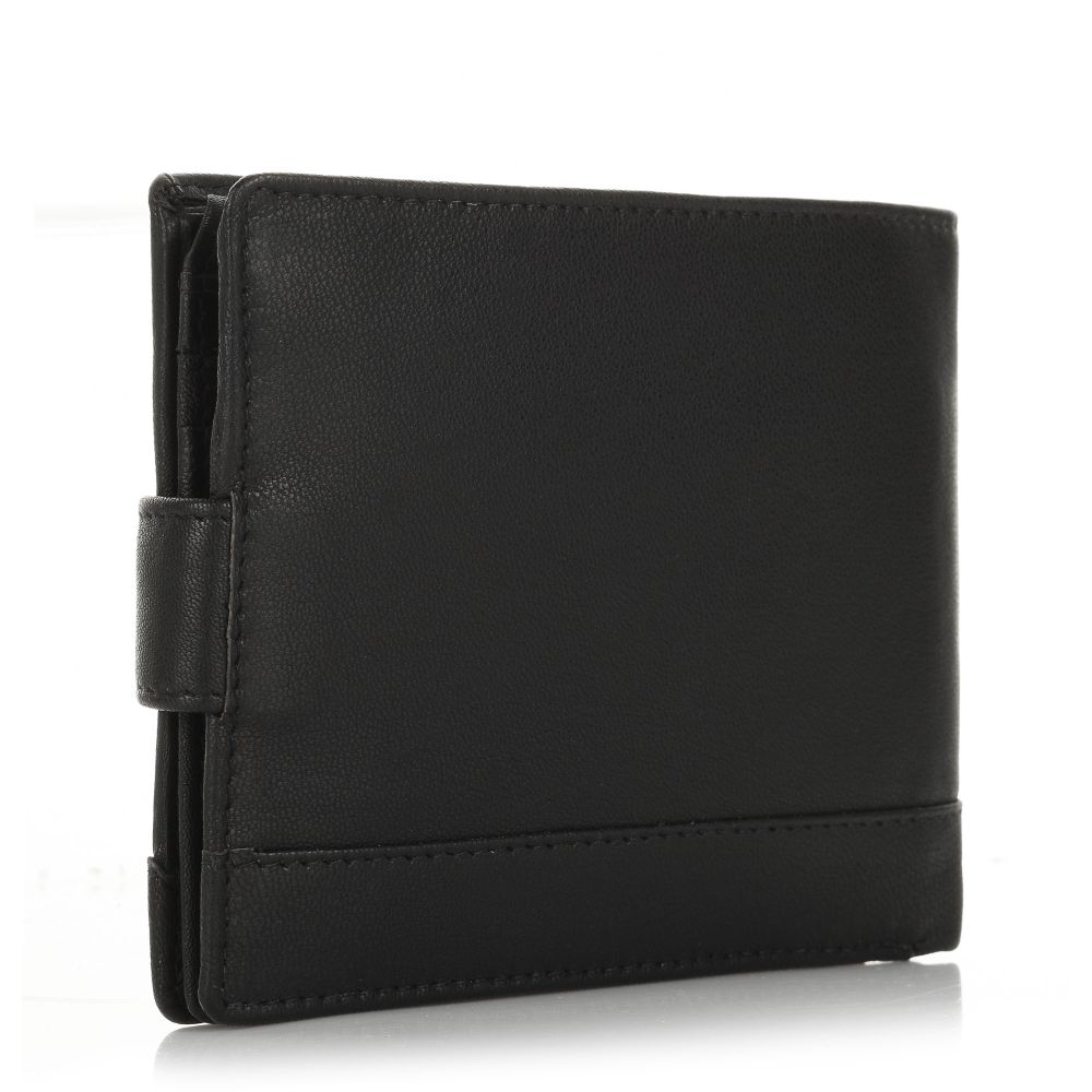 Δερμάτινο Πορτοφόλι με Flap Diplomat Blue Collection MN112 Μαύρο