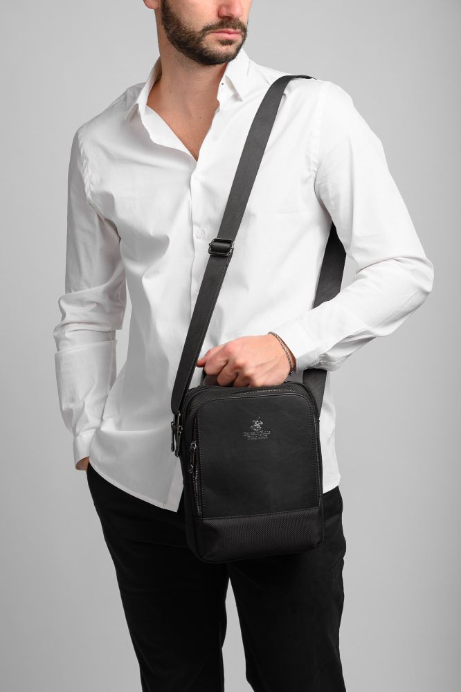 Τσαντάκι Χιαστί με Χεράκι Beverly Hills Polo Club Manhattan BH-8461 Nero