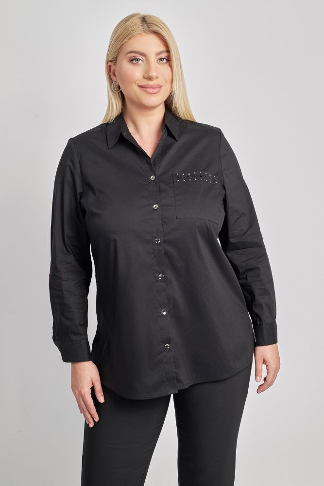 Πουκάμισο ποπλίνα με διακόσμηση