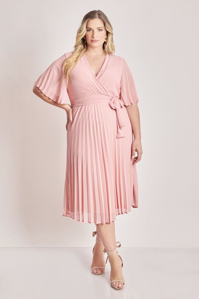 Πλισέ μάξι φόρεμα chiffon