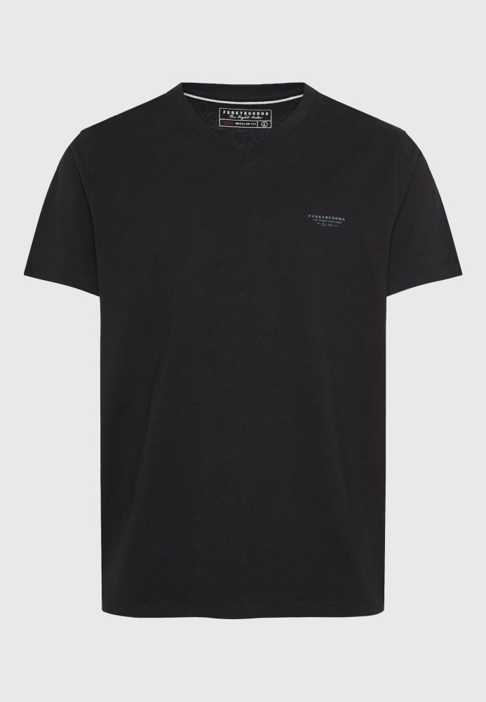 V-neck t-shirt με logo στο στήθος