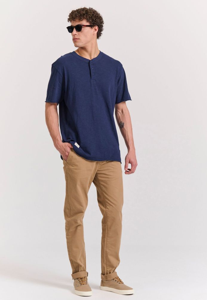 Relaxed fit βαμβακερό t-shirt από φλάμα