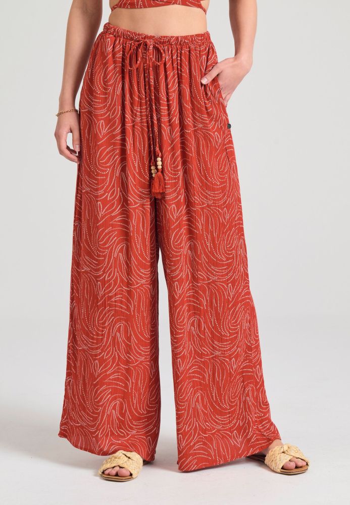 Loose fit εμπριμέ παντελόνα σε boho look