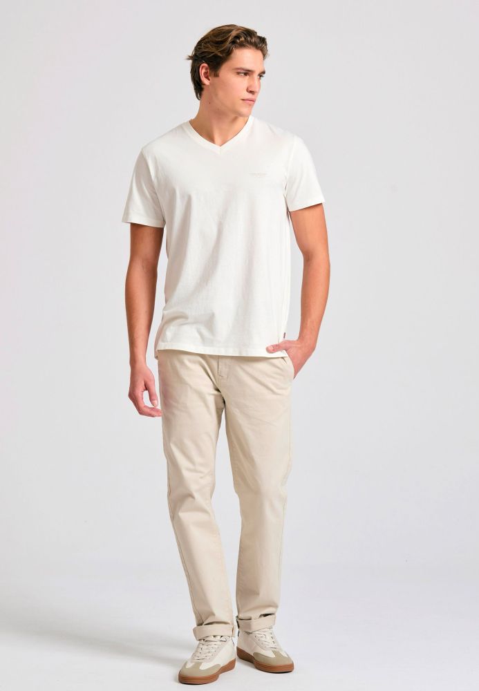 V-neck t-shirt με logo στο στήθος