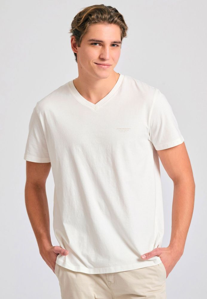V-neck t-shirt με logo στο στήθος