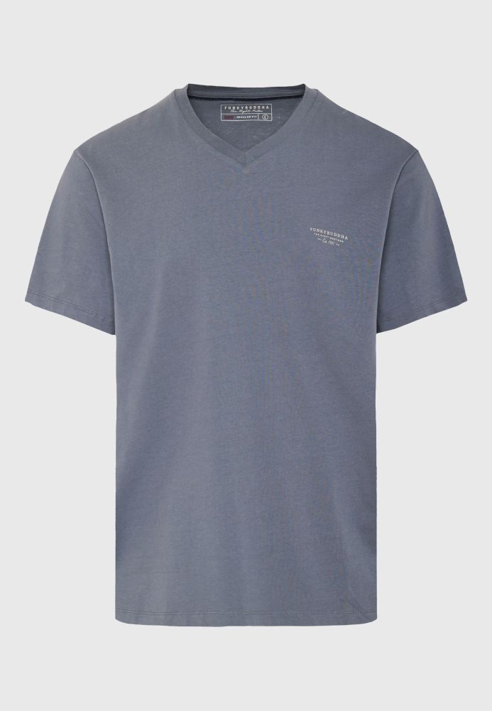 V-neck t-shirt με logo στο στήθος