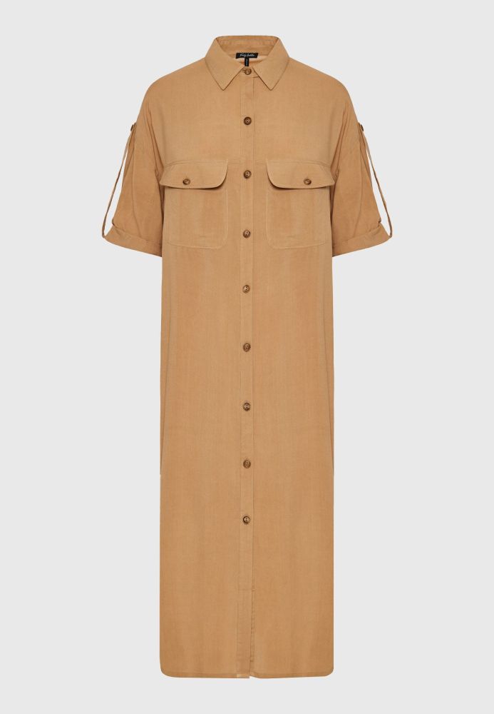 Oversized μάξι σεμιζιέ φόρεμα σε boho look