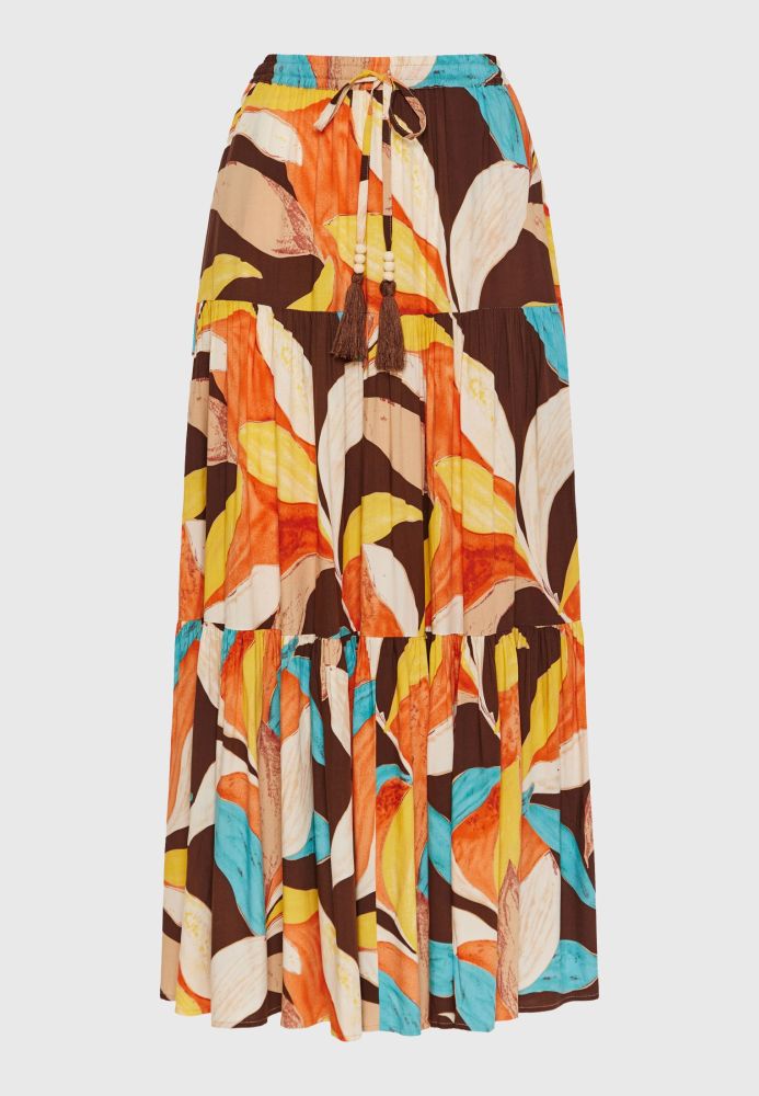 Relaxed fit εμπριμέ μάξι φούστα σε ethnic look