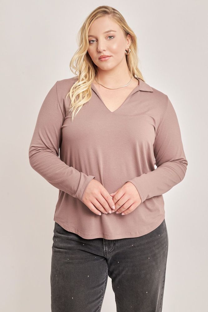Basic polo μπλούζα βισκόζη