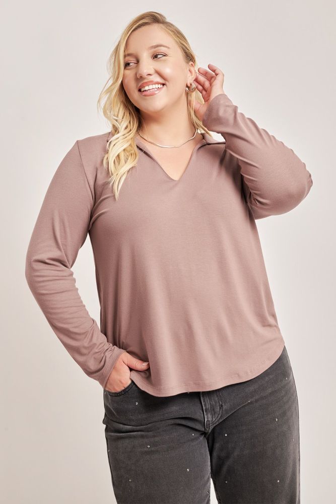 Basic polo μπλούζα βισκόζη