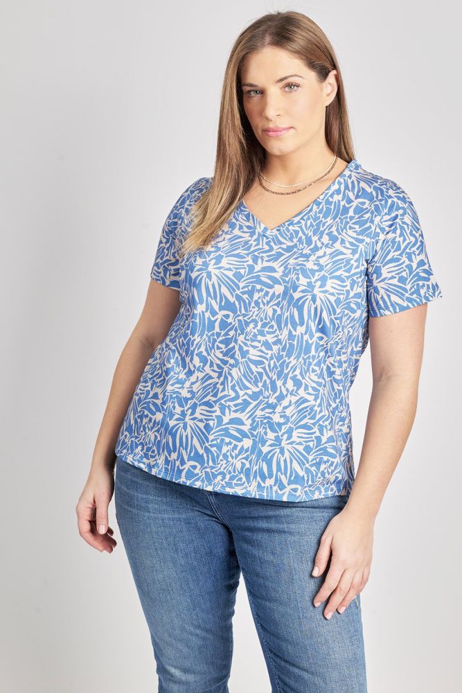 T-Shirt βαμβακερό εμπριμέ φλοράλ