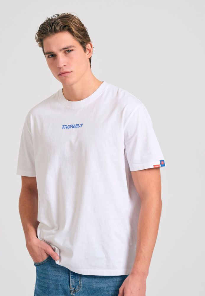 Relaxed fit t-shirt με tropical τύπωμα