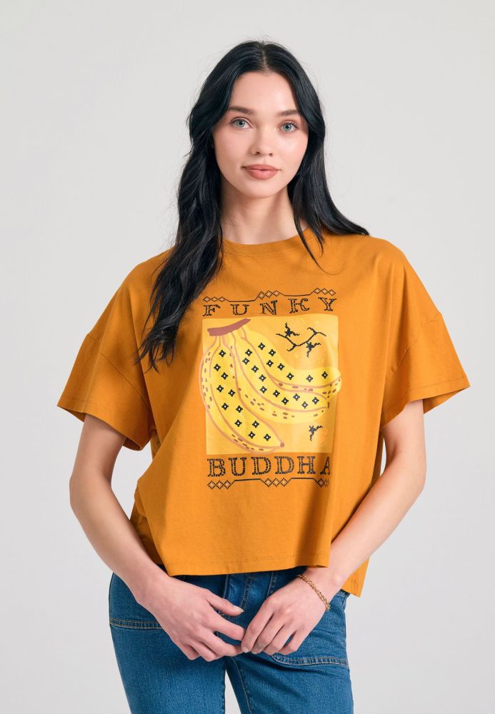 Loose fit t-shirt από οργανικό βαμβάκι με τύπωμα