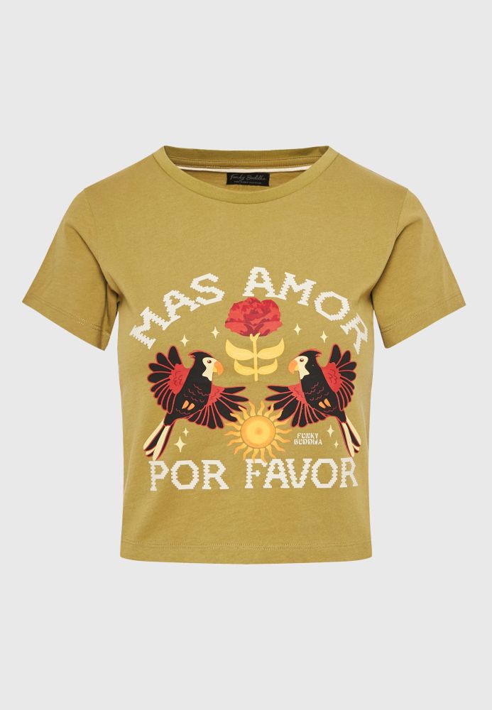 Garment dyed t-shirt με exotic τύπωμα