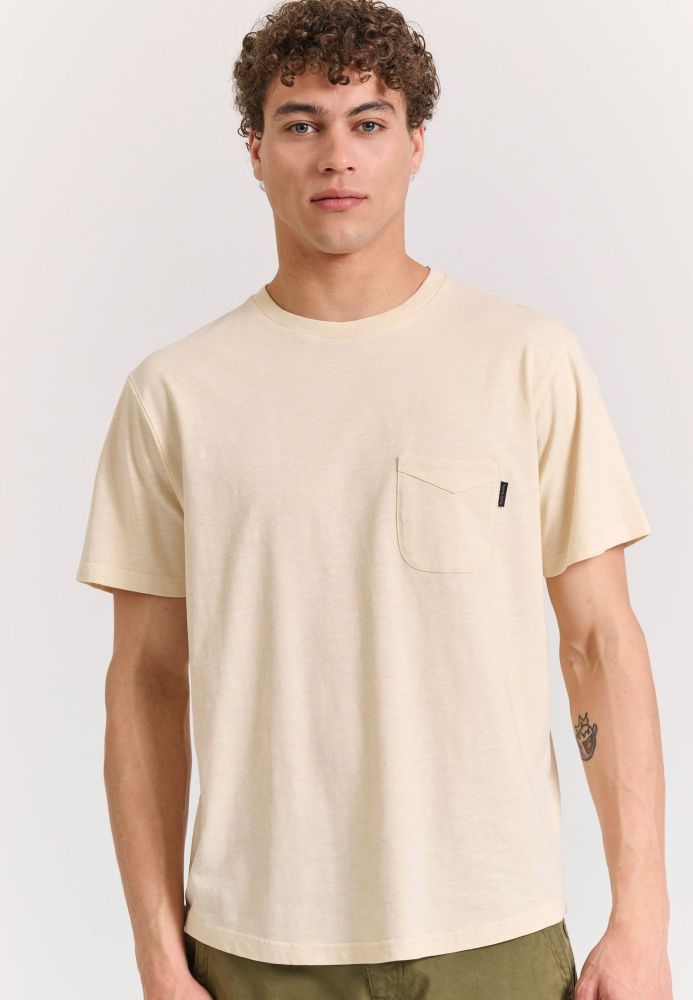 Βαμβακερό t-shirt με τσέπη στο στήθος