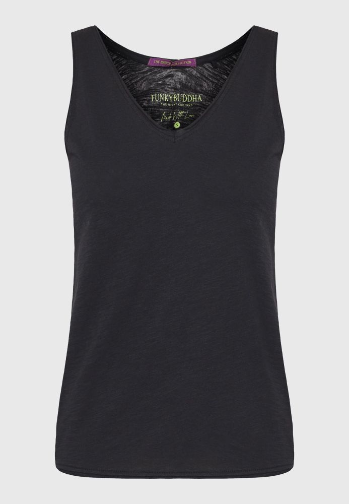 Γυναικείο tank top με raw cuts τελειώματα