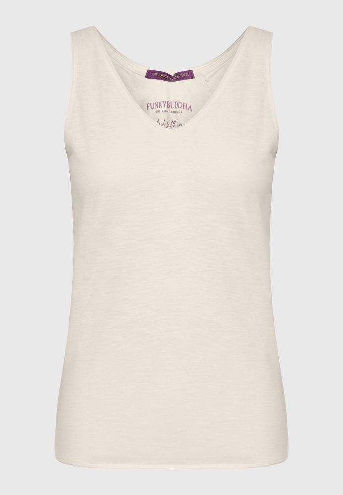 Γυναικείο tank top με raw cuts τελειώματα