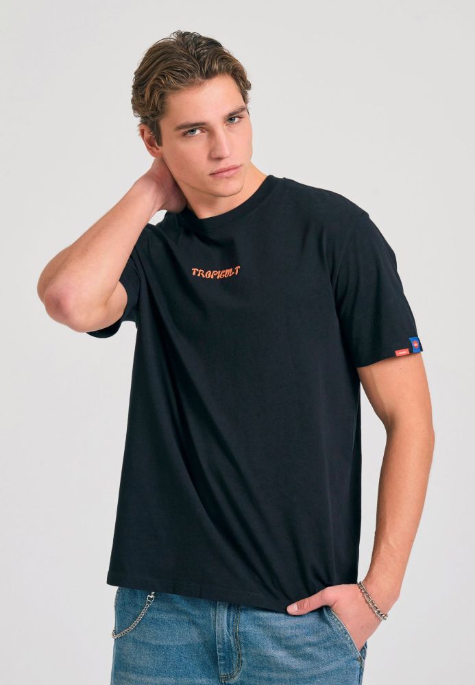 Relaxed fit t-shirt με tropical τύπωμα