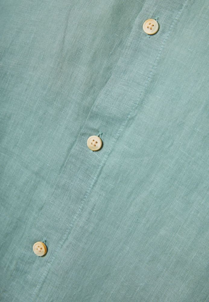 Garment dyed λινό πουκάμισο με λαιμό mao