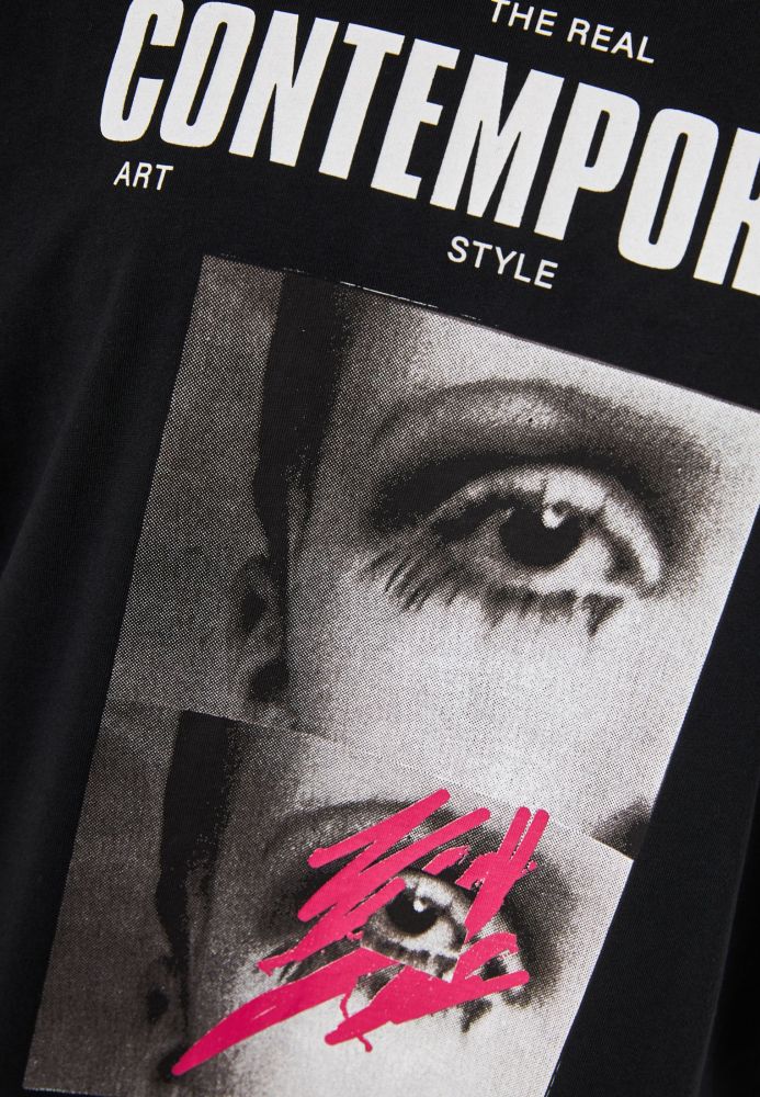 Loose fit t-shirt με illusion photographic τύπωμα