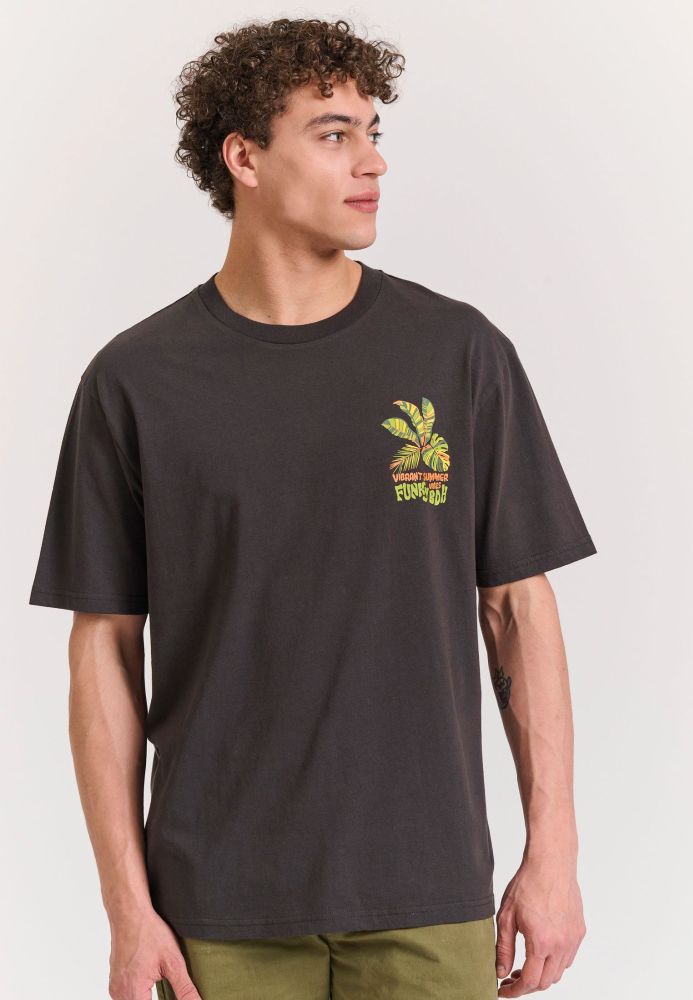 Relaxed fit t-shirt με summer vibe τύπωμα