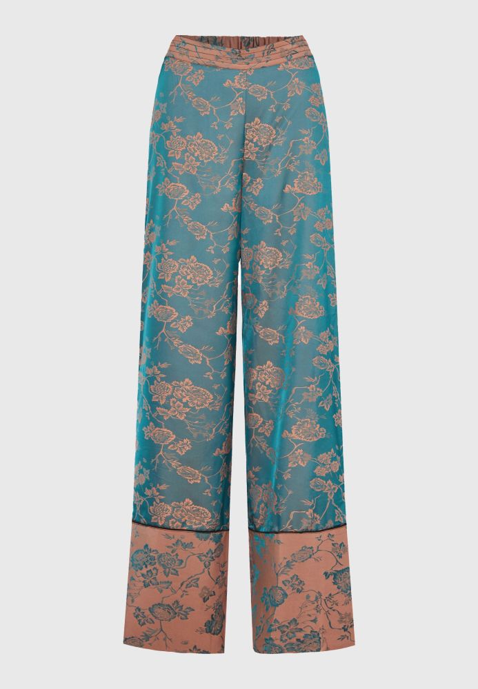 Wide leg εμπριμέ παντελόνα