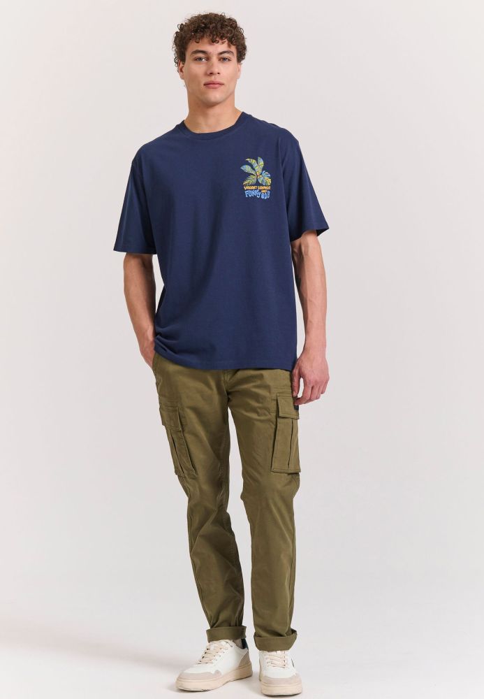Relaxed fit t-shirt με summer vibe τύπωμα