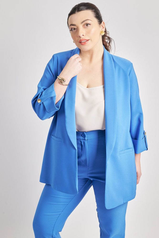 Σακάκι κρεπ με γυριστά μανίκια