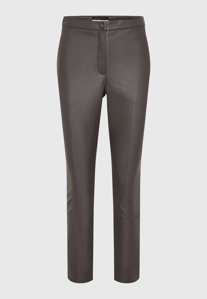Slim fit chino παντελόνι από οικολογικό δέρμα (PU)
