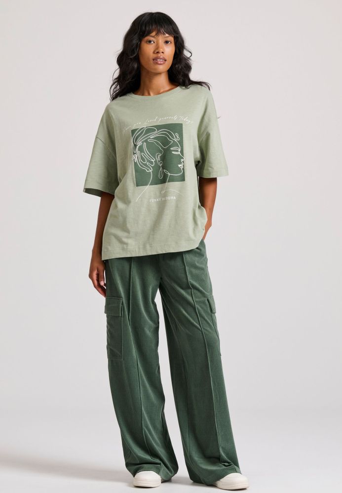 Loose fit t-shirt με frame τύπωμα