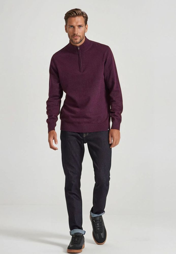 Ανδρικό half-zip πλεκτό πουλόβερ