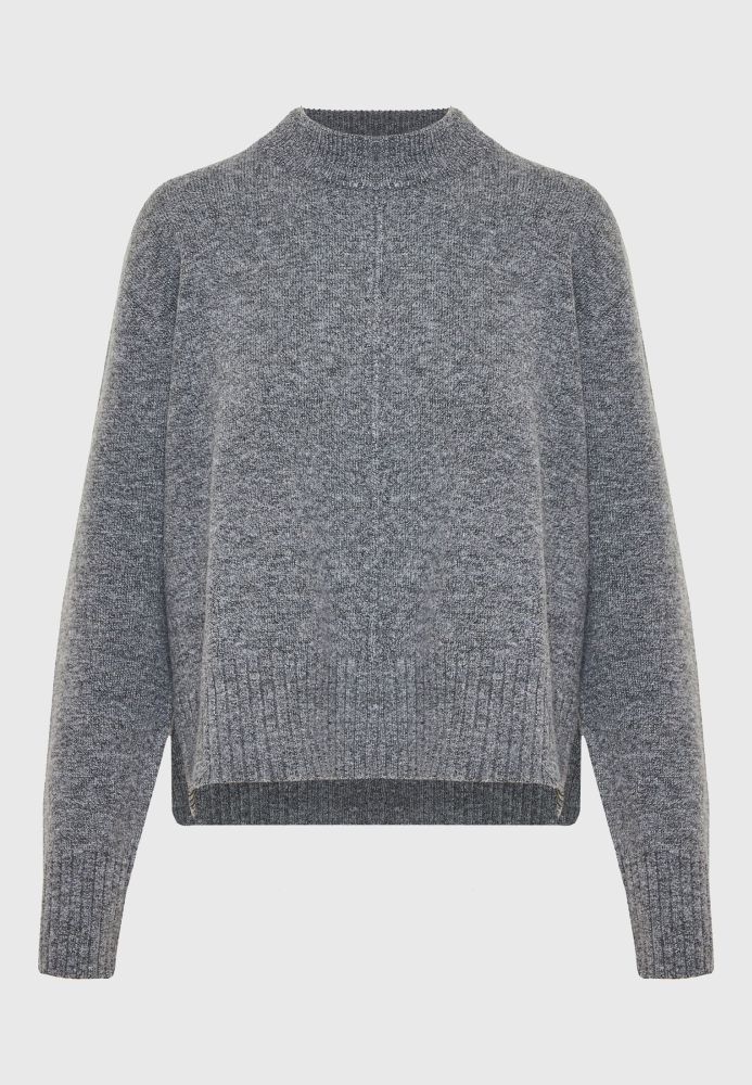 Relaxed fit πλεκτή μπλούζα με στρογγυλή λαιμόκοψη