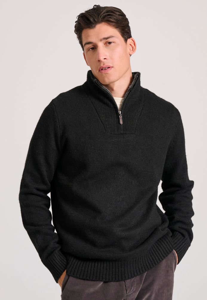 Ανδρικό half-zip πλεκτό πουλόβερ