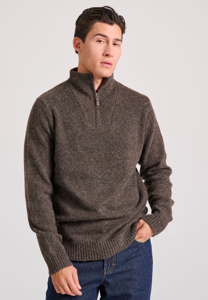Ανδρικό half-zip πλεκτό πουλόβερ