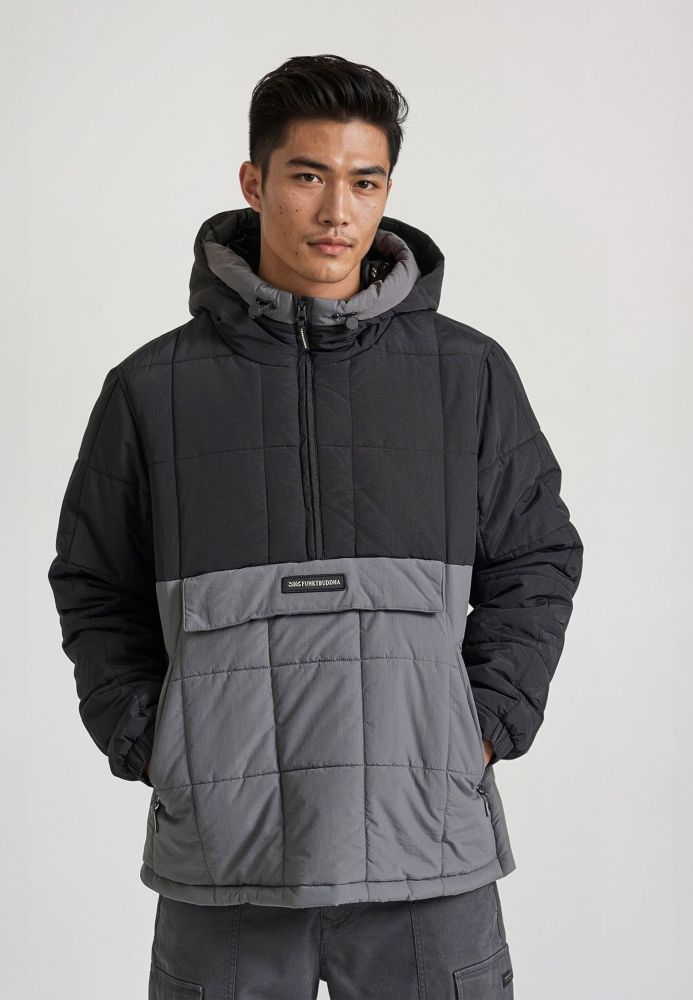Ανδρικό overhead jacket με κουκούλα