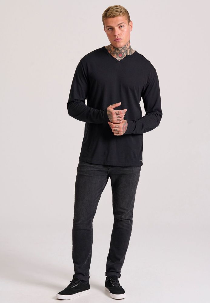 Relaxed fit t-shirt με λαιμό henley