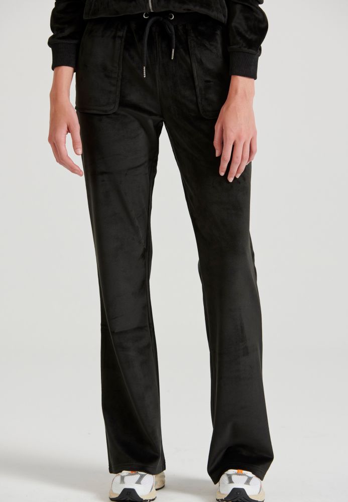 Flare fit παντελόνι φόρμας σε βελουτέ ύφασμα