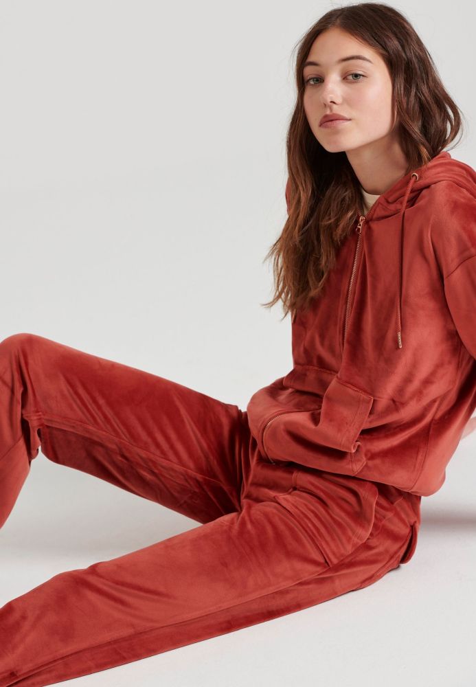 Flare fit παντελόνι φόρμας σε βελουτέ ύφασμα