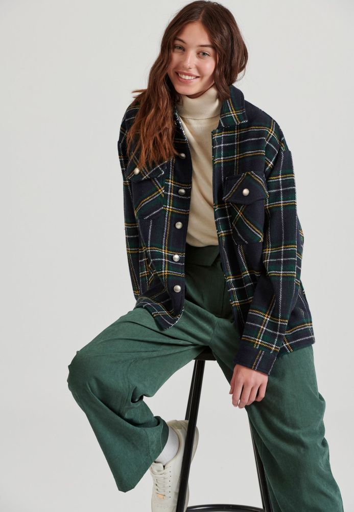 Flannel καρό πουκάμισο με τσέπες στο στήθος