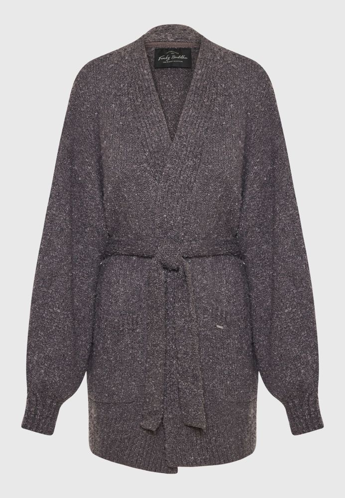 Relaxed fit πλεκτή μακριά ζακέτα