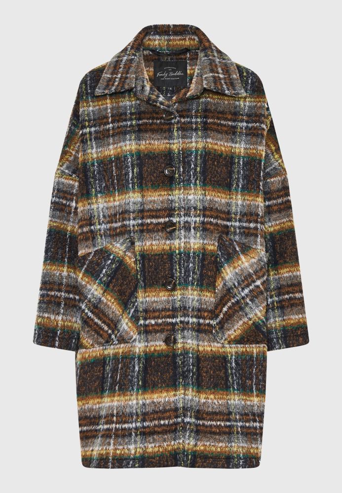 Γυναικείο wool blend καρό παλτό