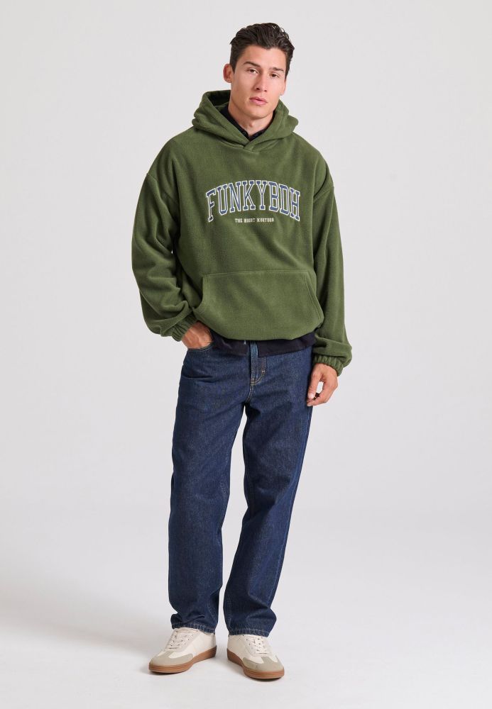 Oversized fleece φούτερ με Funky Buddha κέντημα