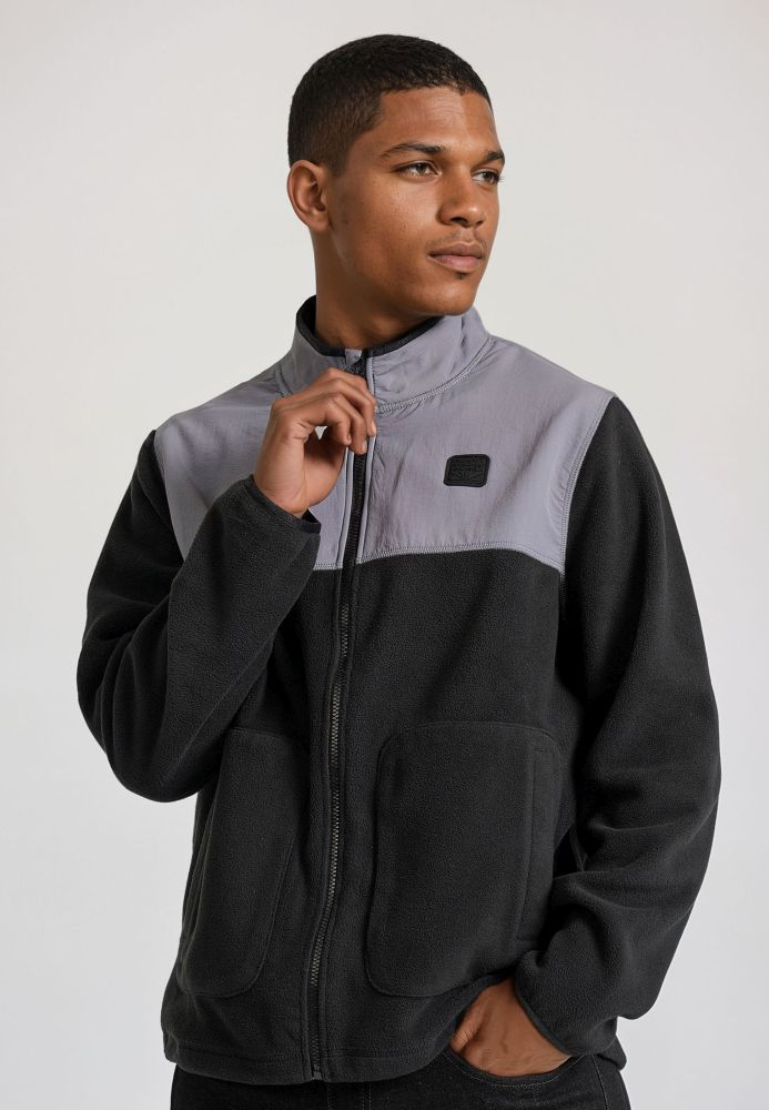 Oversized ζακέτα fleece με rubber logo