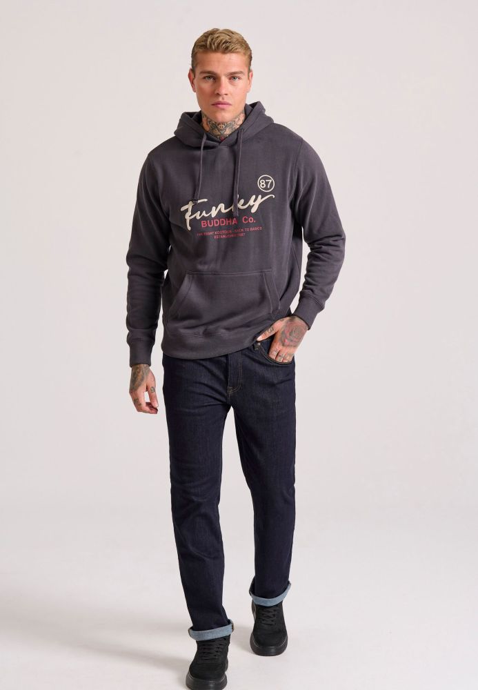 Relaxed fit φούτερ με κέντημα στο στήθος