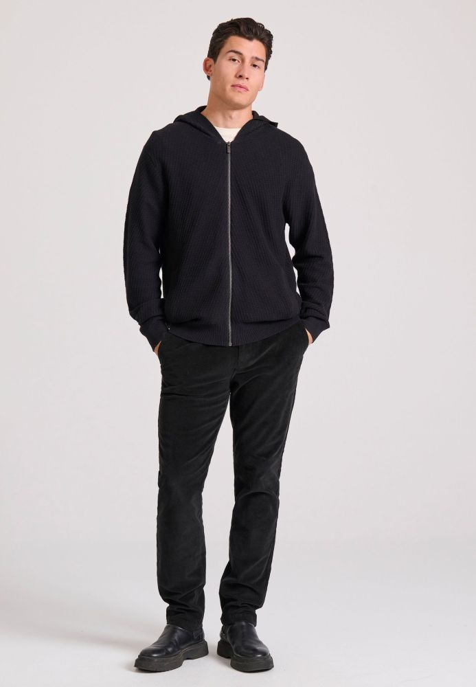 Relaxed fit ζακέτα με ανάγλυφη υφή και κουκούλα